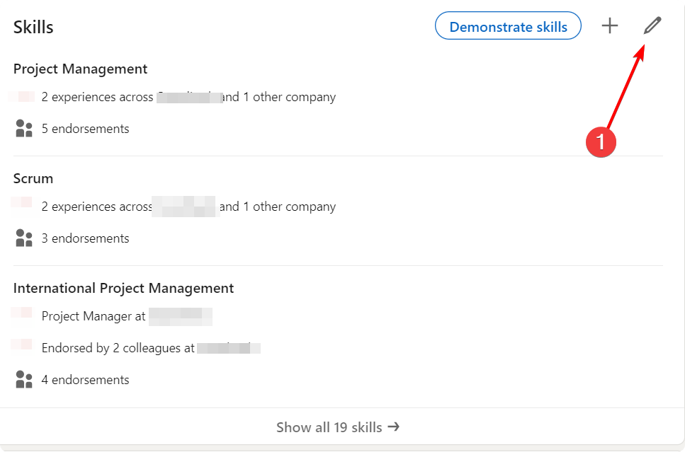 How to reorder skills in the LinkedIn profile